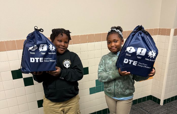  students with bags